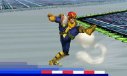 The first hit of Captain Falcon's down smash.