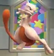 Mewtwo's orange costume.