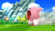 Kirby using Inhale in Super Smash Bros. Wii U.
