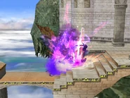 When used in the air, Flame Choke slams the opponent into the ground.