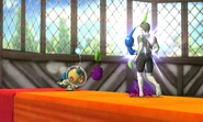 Alph using Sticky Pikmin Throw.