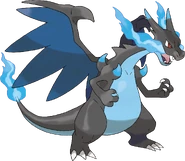 Official artwork of Mega Charizard X in Pokémon X & Y.