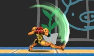 Samus' up tilt. It has a meteor effect on opponents.