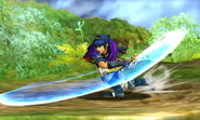 The second hit of Marth's down smash.