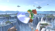 Young Link’s forward air attack.