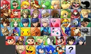 Chars.jpg (48 KB) The roster in Super Smash Bros. for Nintendo 3DS with every character unlocked, excluding DLC characters.