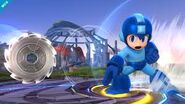 Mega Man throwing his Metal Blade.