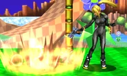 Zero Suit Samus' down smash. The attack paralyzes opponents; the duration of the paralysis is proportional to the power of the attack.