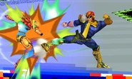 The second hit of Falcon's down smash.