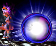 Mewtwo using a fully charged Shadow Ball.