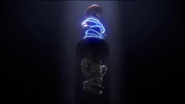 A captured Mario, with his Puppet Fighter below.