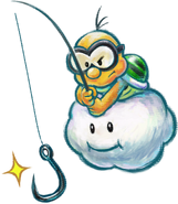 A Fishin' Lakitu as he appears in Yoshi's New Island