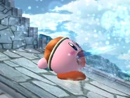Kirby using Water Gun.