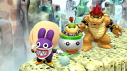 Nabbit with his fellow kidnappers in "Enough With The Kidnapping" with Peach herself inside his bag.