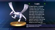 Lugia's Trophy in Super Smash Bros. Brawl.