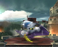 The screen blurs a little while Meta Knight is using the Dimensional Cape.