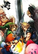 Cloud's illustration by Tetsuya Nomura.