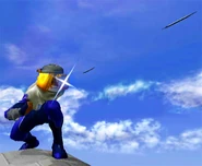 Sheik unleashing Needle Storm in Melee.