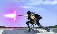 The first hit of Bayonetta's jab extended with Bullet Arts.