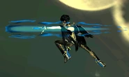 The first hit of Bayonetta's forward air attack.