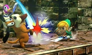 Second hit of Toon Link's down smash.