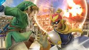 Captain Falcon using Raptor Boost against Link