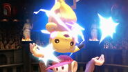 Male Pikachu doing his down aerial on Diddy Kong.