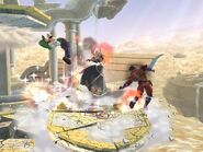 Luigi using the Warp Star in Super Smash Bros. Brawl