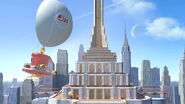 The top of the stage, with the Odyssey and Captain Toad.