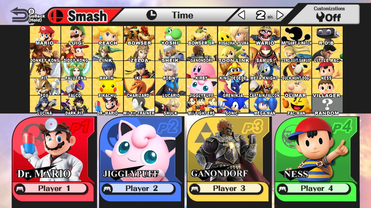 super smash bros wii u characters official