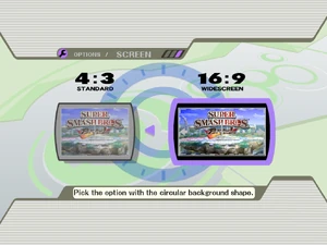 The game set on widescreen, but in 4:3 full-screen format with widescreen hack.