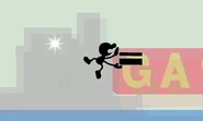 Mr. Game and Watch's forward air attack.
