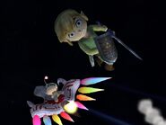 Olimar sends at Toon Link flying with Dragoon