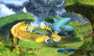 Sonic's back aerial.