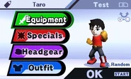 The Mii Fighter's customizations.