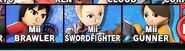 Mii Fighters in their own fighter select slots