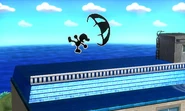 Mr. Game & Watch falling after using Heavy Trampoline.