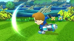 The third hit of Mii Gunner's jab.