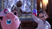 Dr. Mario taunting with Jigglypuff on Dracula's Castle.