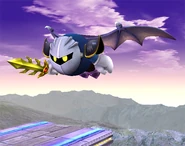 Meta Knight gliding after using Shuttle Loop.