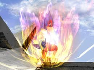 Falco's Fire Bird charging in Super Smash Bros. Melee.