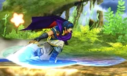 The first hit of Marth's down smash.