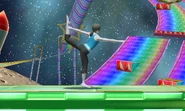 Wii Fit Trainer's forward tilt. Hits behind and in front of her.