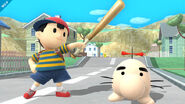 NessSSB4-5.jpg (107 KB) Ness performing a Side Taunt near a Mr. Saturn.