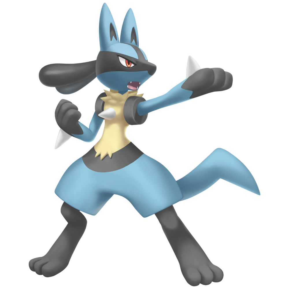 Shiny Lucario on a hamburger, Pokémon