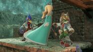 Rosalina along with Fox and Falco in the Reset Bomb Forest stage.