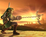 Link's Clawshot in Brawl.