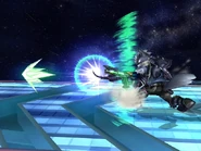 Wolf using the Blaster in Super Smash Bros. Brawl