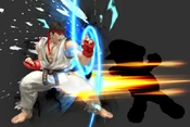 Ryu uses his Focus Attack against one of Mario's attacks