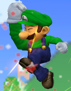 Luigi's Super Jump Punch in Super Smash Bros. Melee.